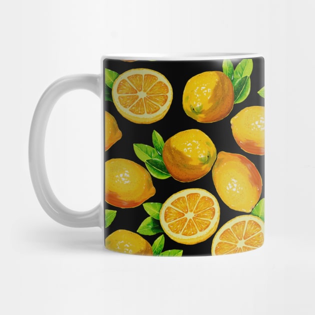 Cute Yellow Lemons Citrus Fruit Food Pattern Gift by Freid